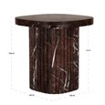 Orchid Fluted End Table - Square - Burgundy - Marble