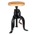 Cosmo Wooden and Metal Cart Style Industrial Style Round Side Table thumbnail 2