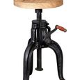 Cosmo Wooden and Metal Cart Style Industrial Style Round Side Table thumbnail 3
