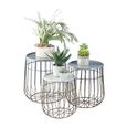 Clearance - Set of 3 Quinn Grey Metal Round Nest of Tables thumbnail 5