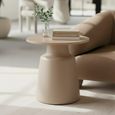Santorini Side Table - Round - Beige Ceramic