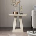 Milan Side Table - Square - Travertine Beige Engineered Marble