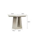Milan Side Table - Square - Travertine Beige Engineered Marble