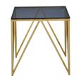 Allure End Table  Black Glass and Gold