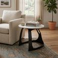 Side Table - Round - Small - White and Black - Marble and Aluminium