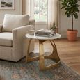 Side Table - Round - Small - White and Gold - Marble and Aluminium