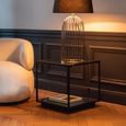 Side Table - Square - Black - Glass and Metal
