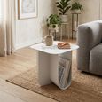 Side Table - Square - White - Metal