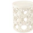 Carving Side Table - Round - Wide - Fir Wood