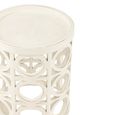 Carving Side Table - Round - Wide - Fir Wood
