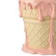 Ice Cream Accent Table  - Round - Light Pink and Beige - Polyresin