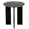 Mathilde Side Table - Round - Black - Marble