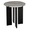 Mathilde Side Table - Round - Grey and Black - Marble