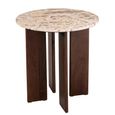 Mathilde Side Table - Round - Natural and Beige - Marble