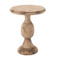 Outdoor Side Table - Round - Antique Magnesium Beige - Polyresin