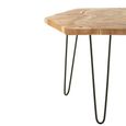 Side Table - Hexagon - Set of 2 - Hairpin Leg - Natural - Teak Wood and Metal