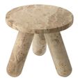 Side Table - Round - Beige Marble