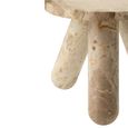 Side Table - Round - Beige Marble