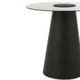 Side Table - Round - Flat Cap Cone - Black - Glass and Metal