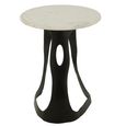 Side Table - Round - Large - White and Black - Marble and Aluminium