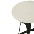 Side Table - Round - Large - White and Black - Marble and Aluminium