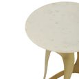Side Table - Round - Large - White and Gold - Marble and Aluminium