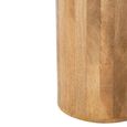 Side Table - Round - Set of 2 - Beige and Brown - Marble and Wood