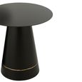 Side Table - Round - Set of 2 - Cone Base - Black and Gold - Metal