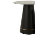 Side Table - Round - Set of 2 - Cone Base - Black and Gold - Metal