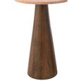 Side Table - Round - Set of 2 - Conical Base - Terracotta and Dark Brown - Marble and Wood
