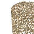 Side Table - Round - Set of 2 - Gold Fretwork - Aluminium