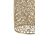 Side Table - Round - Set of 2 - Gold Fretwork - Aluminium