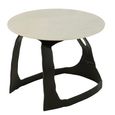 Side Table - Round - Small - White and Black - Marble and Aluminium