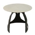 Side Table - Round - Small - White and Black - Marble and Aluminium