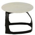 Side Table - Round - Small - White and Black - Marble and Aluminium