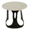 Side Table - Round - Small - White and Black - Marble and Aluminium