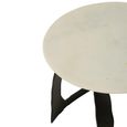 Side Table - Round - Small - White and Black - Marble and Aluminium