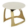 Side Table - Round - Small - White and Gold - Marble and Aluminium