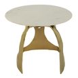 Side Table - Round - Small - White and Gold - Marble and Aluminium
