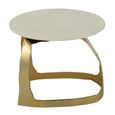 Side Table - Round - Small - White and Gold - Marble and Aluminium