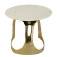 Side Table - Round - Small - White and Gold - Marble and Aluminium