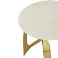 Side Table - Round - Small - White and Gold - Marble and Aluminium