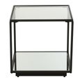 Side Table - Square - Black - Glass and Metal