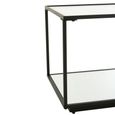 Side Table - Square - Black - Glass and Metal
