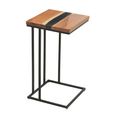 Side Table - Square - Natural and Black - Acacia Wood and Metal