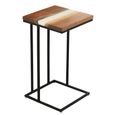 Side Table - Square - Natural and White - Acacia Wood and Metal