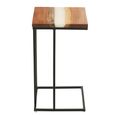 Side Table - Square - Natural and White - Acacia Wood and Metal
