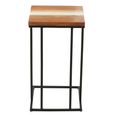 Side Table - Square - Natural and White - Acacia Wood and Metal