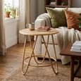 Balia Side Table - Round - Small - Natural - Rattan and Bamboo Wood