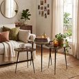Bee Nest of Tables - 3 Tier - Brown and Black - Marble and Metal